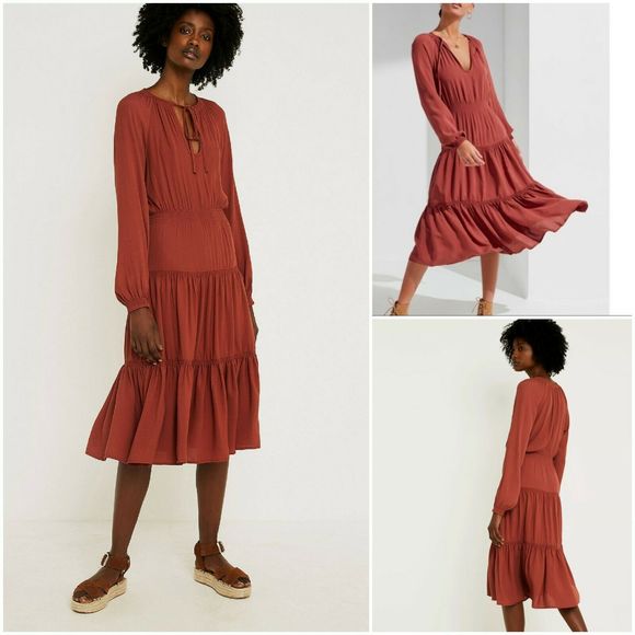 Urban Outfitters Dresses & Skirts - URBAN OUTFITTERS Terracotta Reese Midi Dress Sz M
